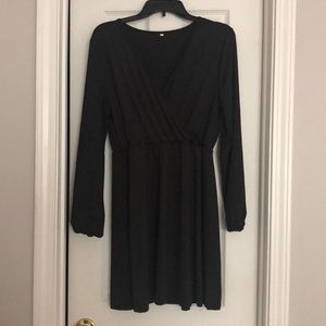 Black Faux Wrap Dress; Women’s XL